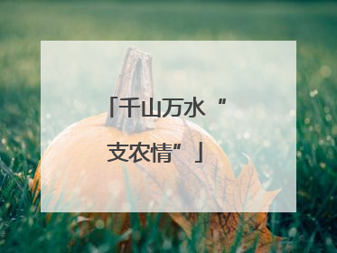 千山万水“支农情”