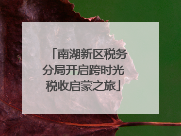 南湖新区税务分局开启跨时光税收启蒙之旅