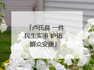 卢氏县 一件民生实事 护佑群众安康