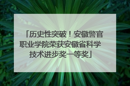 历史性突破！安徽警官职业学院荣获安徽省科学技术进步奖一等奖