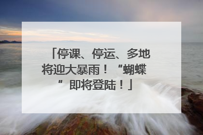 停课、停运、多地将迎大暴雨！“蝴蝶”即将登陆！