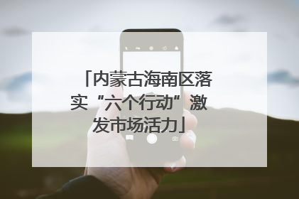 内蒙古海南区落实“六个行动”激发市场活力