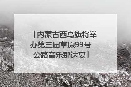 内蒙古西乌旗将举办第三届草原99号公路音乐那达慕