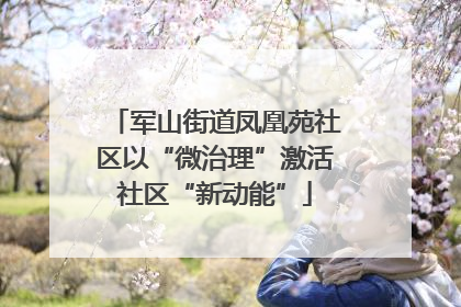 军山街道凤凰苑社区以“微治理”激活社区“新动能”