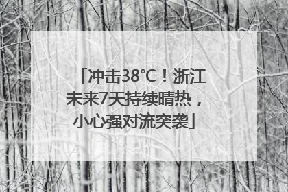 冲击38℃！浙江未来7天持续晴热，小心强对流突袭