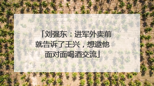 刘强东：进军外卖前就告诉了王兴，想邀他面对面喝酒交流