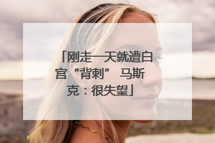 刚走一天就遭白宫“背刺” 马斯克：很失望