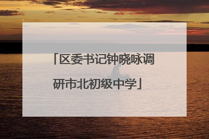 区委书记钟晓咏调研市北初级中学