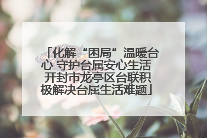 化解“困局”温暖台心 守护台属安心生活 开封市龙亭区台联积极解决台属生活难题