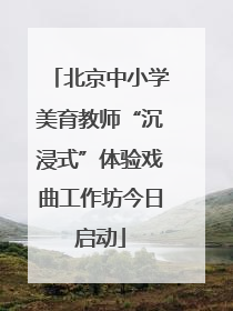 北京中小学美育教师“沉浸式”体验戏曲工作坊今日启动
