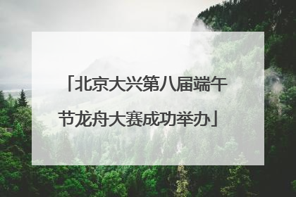 北京大兴第八届端午节龙舟大赛成功举办