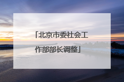 北京市委社会工作部部长调整