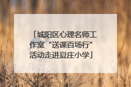 城阳区心理名师工作室“送课百场行”活动走进夏庄小学