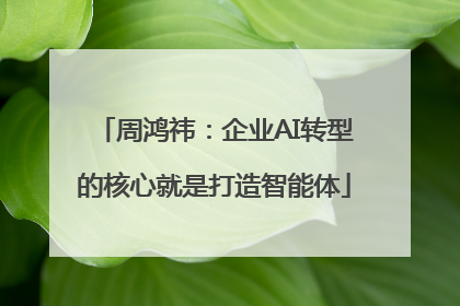 周鸿祎：企业AI转型的核心就是打造智能体