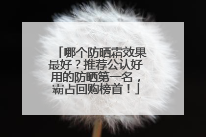 哪个防晒霜效果最好？推荐公认好用的防晒第一名，霸占回购榜首！