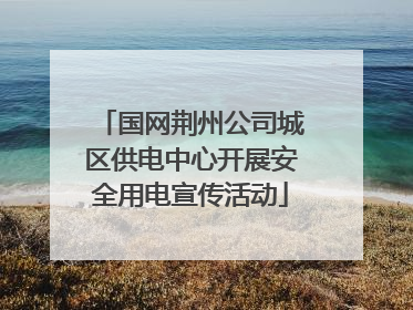 国网荆州公司城区供电中心开展安全用电宣传活动