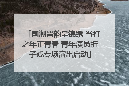 国潮晋韵呈锦绣 当打之年正青春 青年演员折子戏专场演出启动