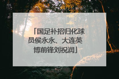 国足补招归化球员侯永永、大连英博前锋刘祝润