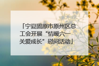 宁夏固原市原州区总工会开展“情暖六一 关爱成长”慰问活动