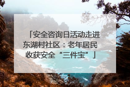 安全咨询日活动走进东湖村社区：老年居民收获安全“三件宝”