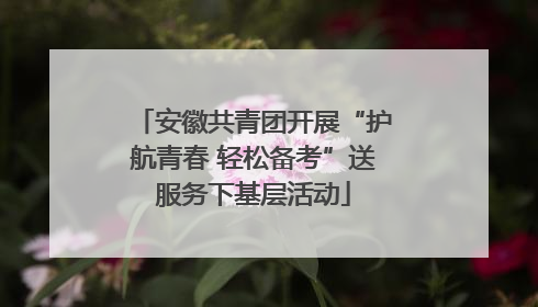 安徽共青团开展“护航青春 轻松备考”送服务下基层活动