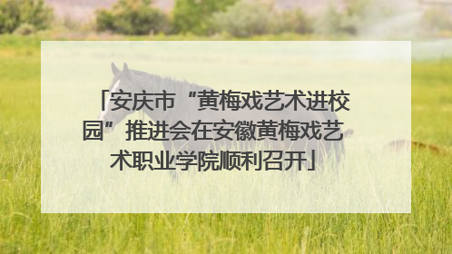 安庆市“黄梅戏艺术进校园”推进会在安徽黄梅戏艺术职业学院顺利召开