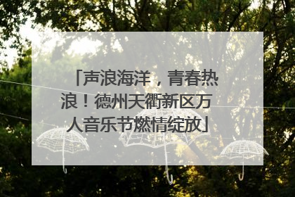 声浪海洋，青春热浪！德州天衢新区万人音乐节燃情绽放