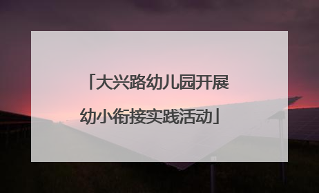 大兴路幼儿园开展幼小衔接实践活动