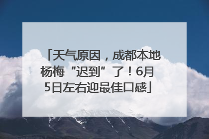 天气原因，成都本地杨梅“迟到”了！6月5日左右迎最佳口感