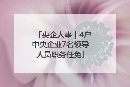 央企人事｜4户中央企业7名领导人员职务任免