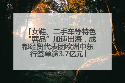 女鞋、二手车等特色“蓉品”加速出海，成都经贸代表团欧洲中东行签单逾3.7亿元