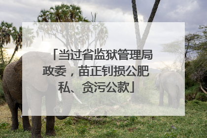 当过省监狱管理局政委，苗正钊损公肥私、贪污公款