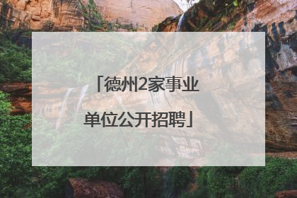 德州2家事业单位公开招聘