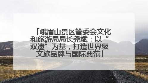 峨眉山景区管委会文化和旅游局局长尧斌：以“双遗”为基，打造世界级文旅品牌与国际典范