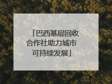 巴西基层回收合作社助力城市可持续发展