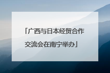 广西与日本经贸合作交流会在南宁举办