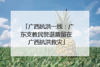 广西抗洪一线：广东支教民警退票留在广西抗洪救灾