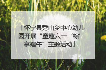 怀宁县秀山乡中心幼儿园开展“童趣六一‘粽’享端午”主题活动