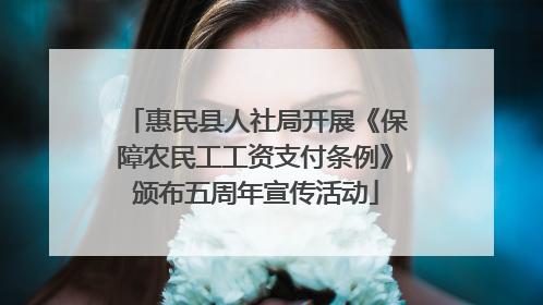 惠民县人社局开展《保障农民工工资支付条例》颁布五周年宣传活动