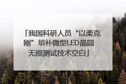 我国科研人员“以柔克刚”填补微型LED晶圆无损测试技术空白