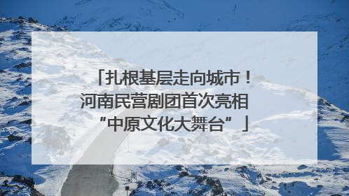 扎根基层走向城市！河南民营剧团首次亮相“中原文化大舞台”