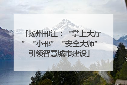 扬州邗江：“掌上大厅”“小邗”“安全大师”引领智慧城市建设