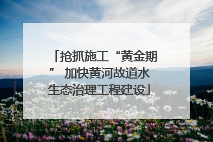 抢抓施工“黄金期” 加快黄河故道水生态治理工程建设