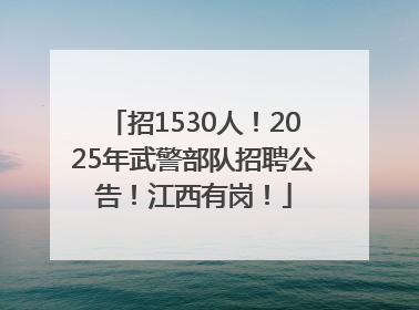 招1530人！2025年武警部队招聘公告！江西有岗！