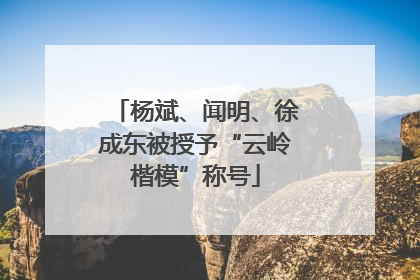 杨斌、闻明、徐成东被授予“云岭楷模”称号