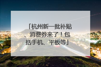 杭州新一批补贴、消费券来了！包括手机、平板等