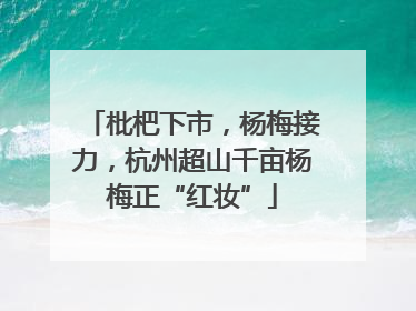 枇杷下市，杨梅接力，杭州超山千亩杨梅正“红妆”