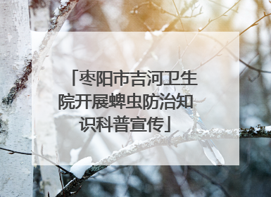 枣阳市吉河卫生院开展蜱虫防治知识科普宣传