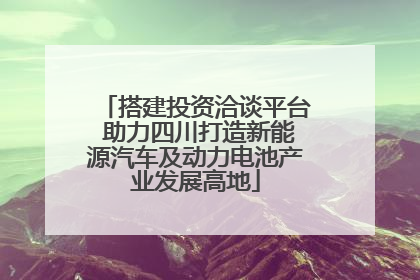搭建投资洽谈平台 助力四川打造新能源汽车及动力电池产业发展高地