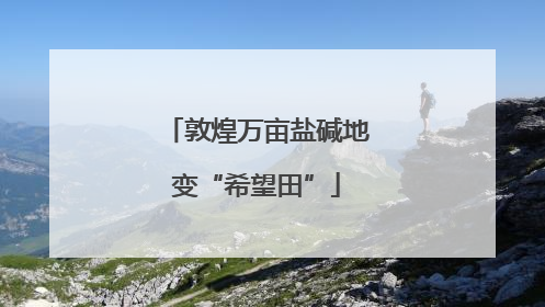 敦煌万亩盐碱地变“希望田”